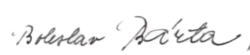 Boleslav Bárta, podpis