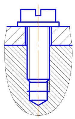 Šroub se závitem ve spojovaných částech