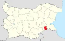 Obština na mapě Bulharska