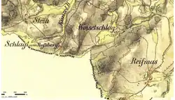 Boršíkov (Woisetschlag) na mapě z 19. století