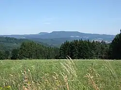 Bor vpravo vpředu, vlevo za ním Hejšovina