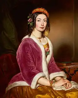 Nő bársonymentében