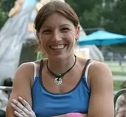 Barbara Bacher v kvalifikaci na SP 2010 v boulderingu ve Vídni