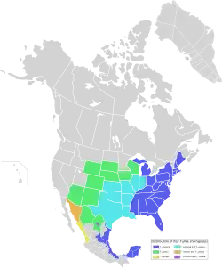 Terrapene ornata - zelená T. ornata a T. carolina - bledě modrá T. ornata a T. nelsoni - oranžová T. ornata a T. coahuila - fialová T. carolina - tmavomodrá T. nelsoni - žlutá