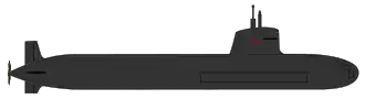 Ilustrace vzhledu ponorky Álvaro Alberto (SN-10)