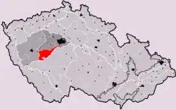 Brdská vrchovina na mapě Česka