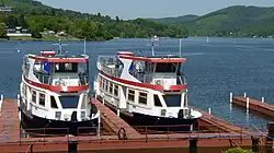 Lodě Vídeň a Utrecht ve služebním přístavišti v Bystrci