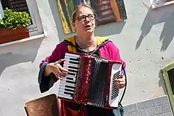 Sylvie Krobová během vystoupení Bilbo compagnie v květnu 2018