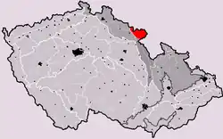Broumovská vrchovina na mapě Česka