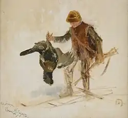 Studie střelce mladého tetřeva (Bruno Liljefors, 1923–1924)