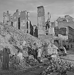 Varšava po válce, odklízení ruin, 1949