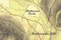 Budkovany na mapě z 19. století.