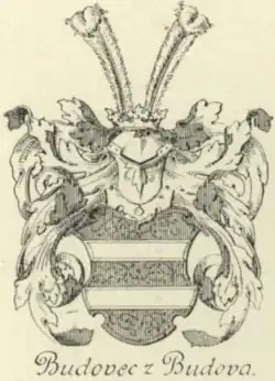 Erb Budovců z Budova (reprodukce V. Krále z Dobré Vody, 1891)