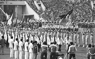 Sportovci během slavnostního zahájení