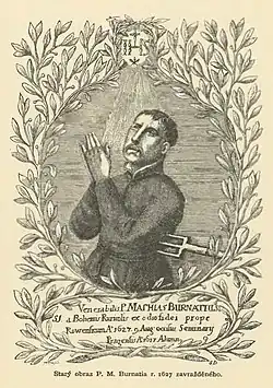 Zavraždění Matěje Burnatia na dobové kresbě