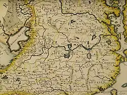 Chu-kuang v roce 1682 na italské mapě Číny