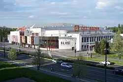 Enteria arena z protější budovy Telefonica O2