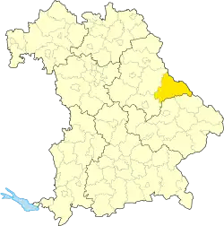 Zemský okres Cham na mapě Bavorska