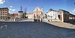 Pohled k Trojmostí od jihu