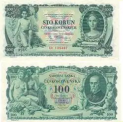 Bankovka z roku 1931 dle grafického návrhu Maxe Švabinského