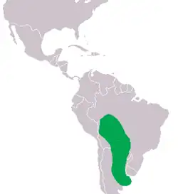 Rozšíření kajmana yakaré(zelená)