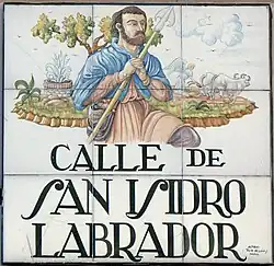 Označení ulice v Madridu pojmenované na počest světce