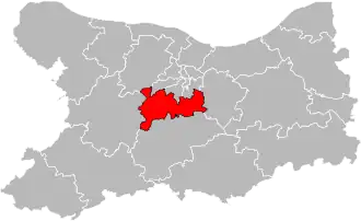 Kanton na mapě departementu Calvados