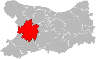 Kanton na mapě departementu Calvados (departement)