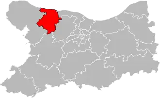 Kanton na mapě departementu Calvados