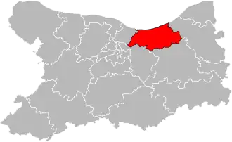 Kanton na mapě departementu Calvados