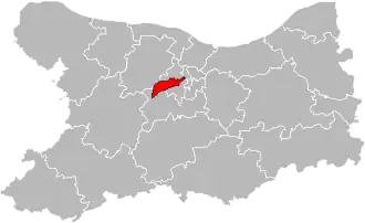 Kanton na mapě departementu Calvados