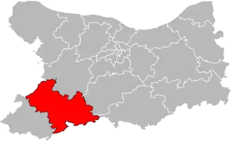 Kanton na mapě departementu Calvados