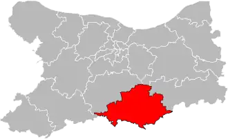 Kanton na mapě departementu Calvados
