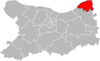 Kanton na mapě departementu Calvados