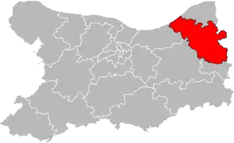 Kanton na mapě departementu Calvados