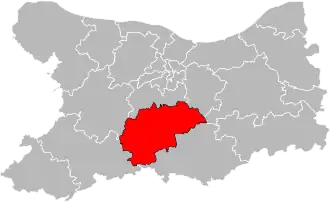 Kanton na mapě departementu Calvados