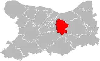 Kanton na mapě departementu Calvados