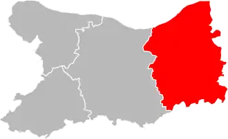 Arrondissement Lisieux na mapě departementu Calvados