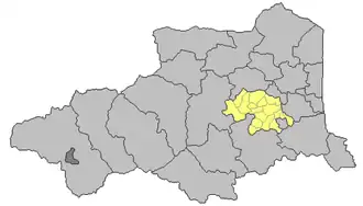 Kanton na mapě departementu Pyrénées-Orientales
