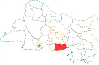 Kanton Châteauneuf-Côte-Bleue na mapě departementu Bouches-du-Rhône