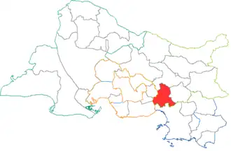 Kanton Les Pennes-Mirabeau na mapě departementu Bouches-du-Rhône