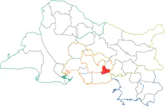 Kanton Marignane na mapě departementu Bouches-du-Rhône