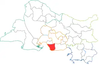Kanton Martigues-Est na mapě departementu Bouches-du-Rhône