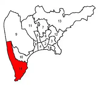 Kanton na mapě města Nice