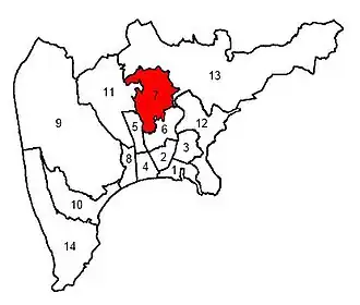 Kanton na mapě města Nice