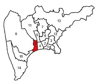 Kanton na mapě města Nice