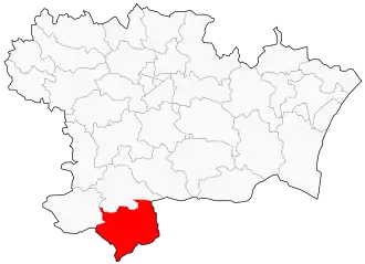 Kanton na mapě departementu Aude