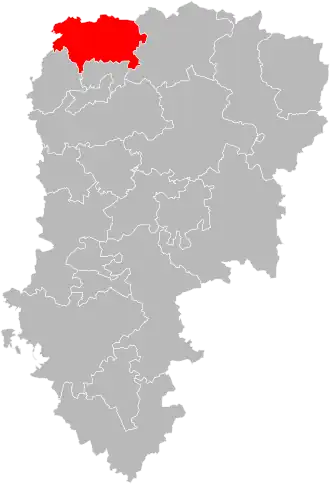 Kanton na mapě departementu Aisne