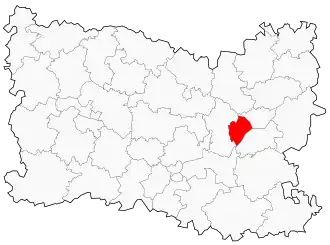 Kanton na mapě departementu Oise