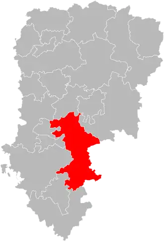 Kanton na mapě departementu Aisne